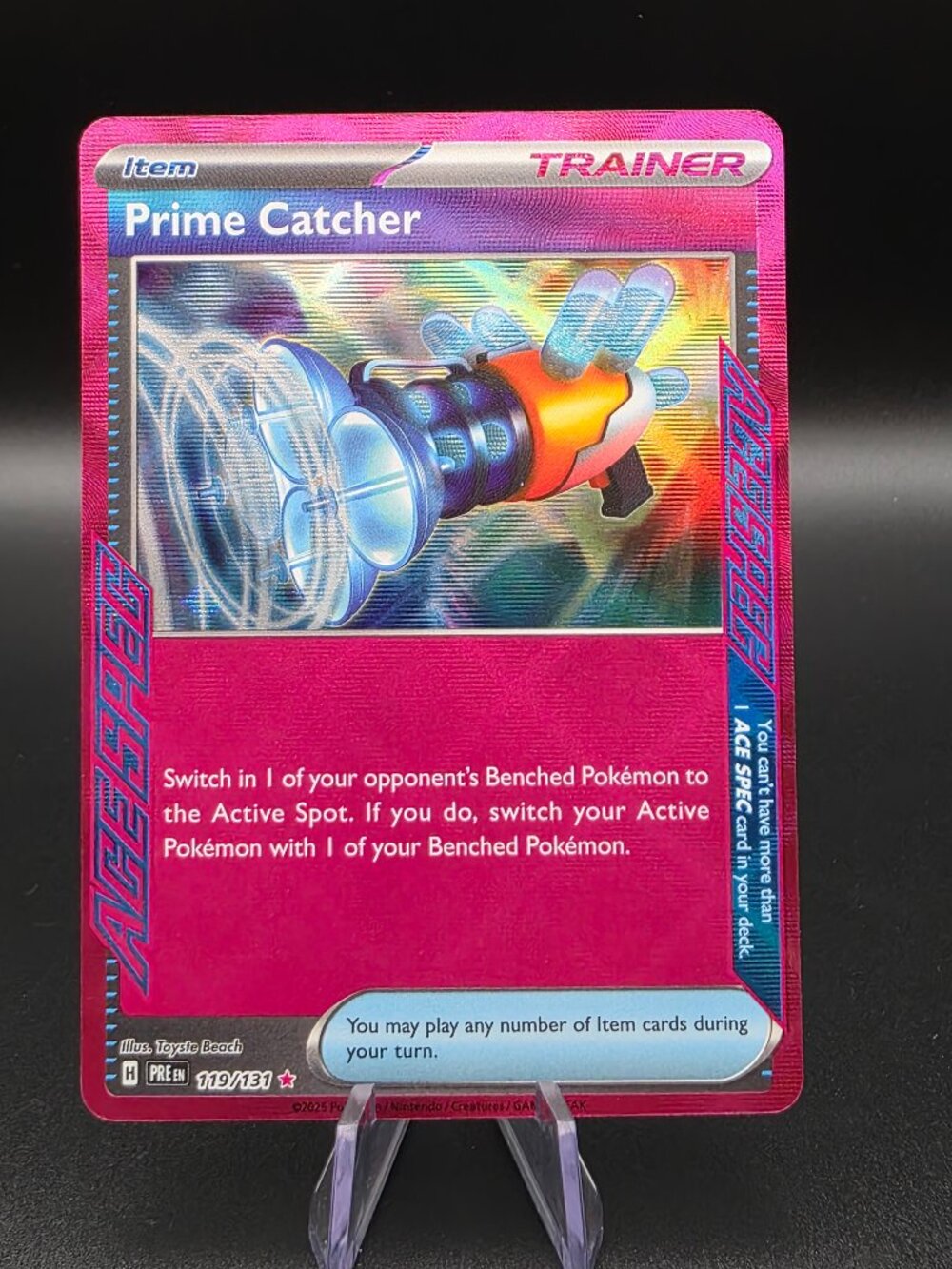 PRIME CATCHER 119/131 HOLO ACE SPEC PRISMATIC EVOLUTIONS POKEMON NEAR MINT